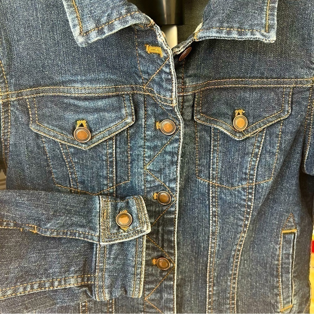 Jockey Person to Person Stretch Denim Jacket Women's Ink Wash Classic Size S - Picture 8 of 10